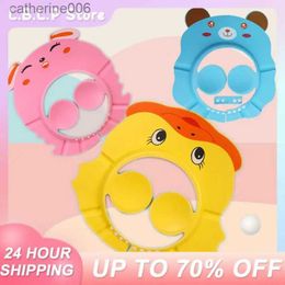 Bonnets de douche Canard jaune bébé Protection des oreilles shampooing casquette réglable enfants shampooing casquette mignon bébé bonnet de douche CartoonL231110