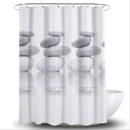Cortina de ducha impermeable Eco-friend moderno geométrico de secado rápido estampado pureza para baño baño hogar poliéster