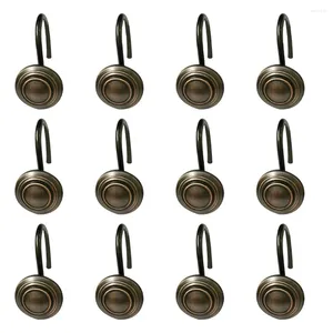 Rideaux de douche 12pcs / pack décoratif facile à installer anneau vintage pour salle de bain suspendu à la maison antidérapant en acier inoxydable accessoires de glissement rouille