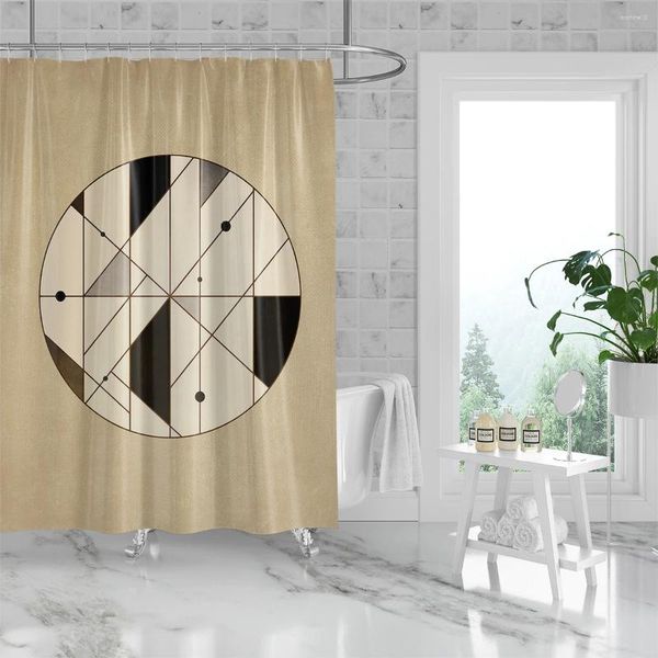Rideaux de douche 180x180cm de salle de bain étanche en polyester rideau de rideau résistant perforé avec des crochets
