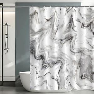 Douchegordijnen 180x180 cm grijs goud marmer abstract moderne badkamer decoratie waterdicht wasbaar wasbare stof badkuip luxe standaard gordijn