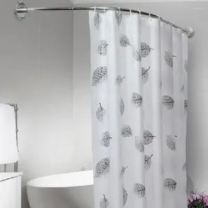 Rideaux de douche 1set U / L en forme de tringle à rideau rétractable incurvé 201 rail en acier inoxydable sans poinçonnage montage de salle de bain