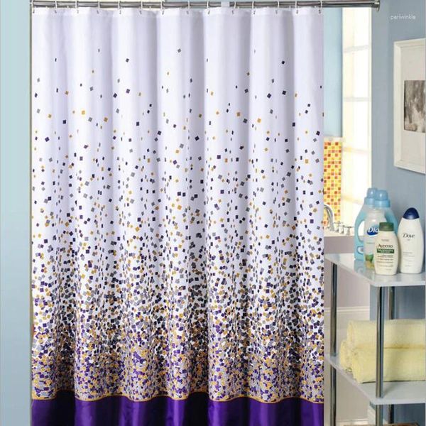 Rideaux de douche 240x200cm rideau en polyester bain à mousse de moisissure imperméable avec crochets salle de bain utilisation écologique