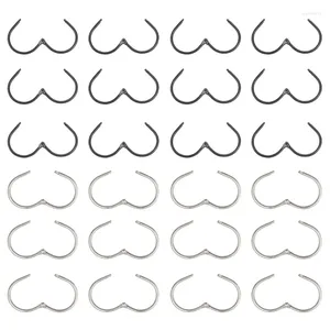 Douchegordijnen 24 -stuks gordijnhaken ringen roestbestendig metaal voor badkamerstaven 203c