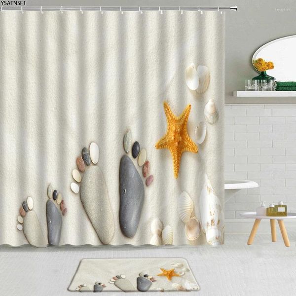 Cortinas de ducha 2 PPC Cortina de piedra del desierto 3D Green Bamboo Orchid Pebble Butterfly Mat de baño sin deslizamiento Conjunto de decoración de baño