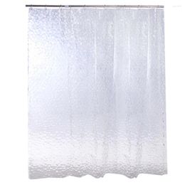 Rideaux de douche 3d Bath rideau des cubes transparents d'eau transparente plastique EVA plus épais (transparent)