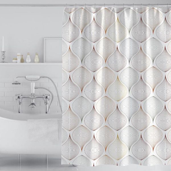 Rideaux de douche 3D Rideau de salle de bain Morden Tissu PEVA imperméable pour toilettes de bain Enfants Moisissure avec crochets Oeillets métalliques opaques