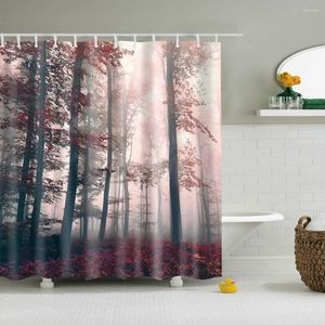 Rideaux de douche 3d rideau vert forêt rideaux de salle de bain nature imperméable tissus de polyester baignade 180 180 cm
