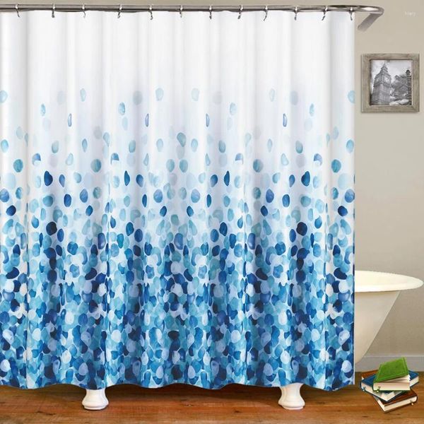 Cortinas de ducha 3D Flor Hoja Planta Cortina impresa Baño con gancho Tela de poliéster Colgando Pantalla de baño impermeable