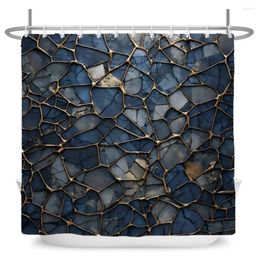 Cortinas de ducha 3D Impresión de mármol geométrico Cortina de baño Tela impermeable Decoración del hogar Moderno Lujo con ganchos
