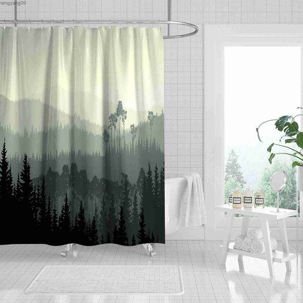 Cortinas de ducha Tinta 3D Pintura Arte Cortinas de ducha Tela impermeable Decoración de baño Suministro Lavable Cortina de baño Ducha Gordijn R230821