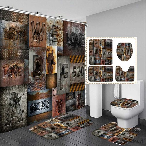 Rideaux de douche 3D Vintage Steampunk horloges et engrenages salle de bain rideau de douche ensemble gothique industriel tapis de bain tapis tapis pour accessoires de toilette