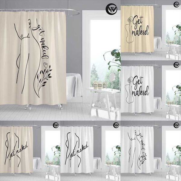 Cortinas de ducha, 3 uds., juego de alfombrillas de baño antideslizantes, alfombra de baño, decoración del hogar, arte abstracto, felpudo de baño desnudo