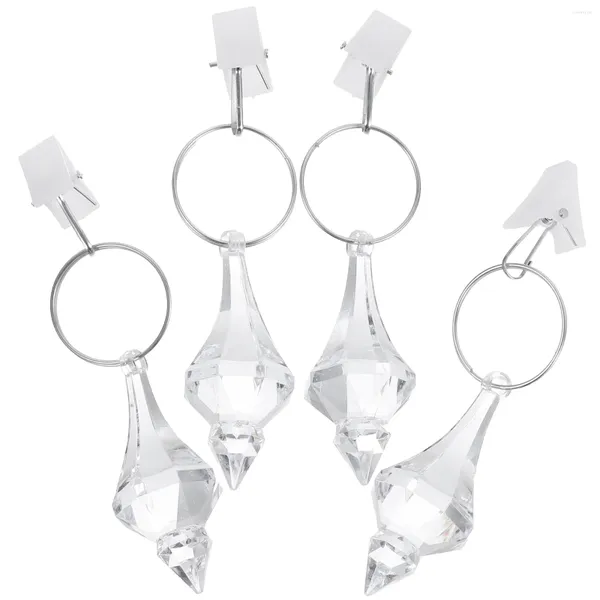 Rideaux de douche 4pcs poids de rideau clip type fenêtre goutte pendentifs en cristal