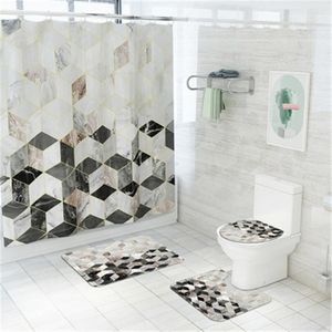 Rideaux de douche 4pcs / ensemble de salle de bain ensemble de tapis de salle de bain