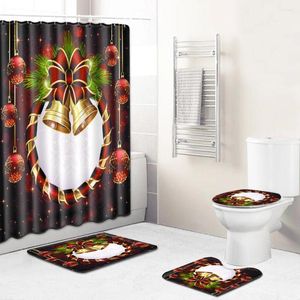 Douchegordijnen 4 stks/ set toiletruimte badkamer gordijn toiletzitje deksel water absorptie deur matten huis vloerkleden niet-slip mat 3D printen