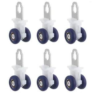 Douchegordijnen 6 pc's spoor poelie gordijn wiel plastic gordijn runner rollers ramen stille drager