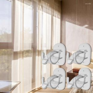 Cortinas de ducha 67JE Barra de cortina autoadhesiva Soporte para colgar Gancho de clip fijo para el hogar