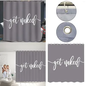 Douchegordijnen 71 x 78 inch Gordijn Grappig schattig Knap Fashionable Gray Achtergrond White Words Water Soap Fabric Beach