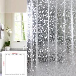 Rideaux de douche en plastique PEVA 3D, rideau imperméable transparent blanc clair salle de bain de luxe avec 12 crochets