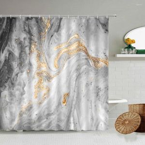 Rideaux de douche abstrait gris noir marbre or géométrique design créatif moderne décor à la maison salle de bain rideau de bain ensemble avec crochets