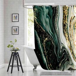 Rideaux de douche abstrait moderne Pastel Cyan menthe liquide marbre salle de bain Frabic imperméable Polyester rideau de bain avec 12 crochets