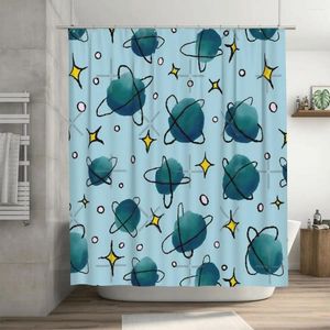 Rideaux de douche motif espace abstrait-rideau bleu clair 72x72 pouces avec crochets cadeau d'amoureux personnalisé