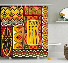 Rideaux de douche décorations africaines collection éléments décoratifs historiques historiques à rayures en polyester rideau de salle de bain