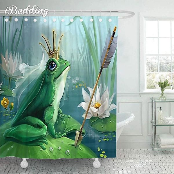 Rideaux de douche Animal Fantasy Series Rideau 3D imprimé dessin animé Anime salle de bain étanche avec crochets pour la décoration