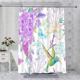 Cortinas de ducha animales con flores sale cortina de baño planta de baño impermeable 12 ganchos para el hogar barco gratis barco