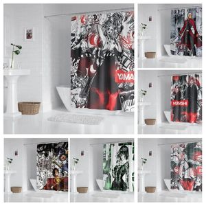 Rideaux de douche rideau de salle de bain anime avec crochets décoratifs et accessoires décor de salon