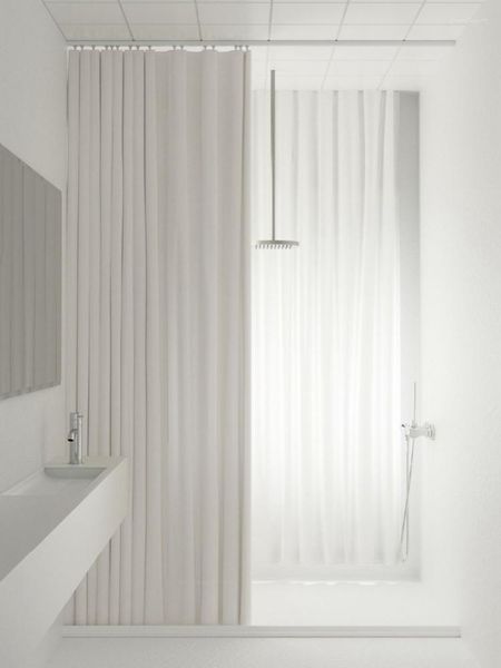 Cortinas de ducha Barra de cortina de aluminio de aviación Barra de baño Riel de baño Lado montado en la parte superior Silencioso Sin perforación 145-460 cm