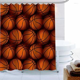 Rideaux de douche Rideau de basket-ball Tissu en polyester Impression haute définition Salle de bain étanche 12 crochets de bain