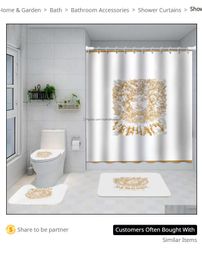 Cortinas de ducha Accesorios de baño Baño Hogar Jardín Chic Floral Impreso FL Letras Diseñador Mats 4 Piec Dhwaj301k