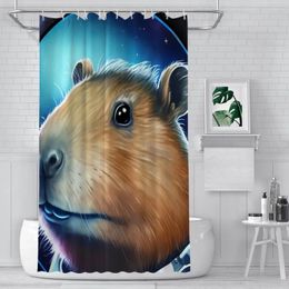 Rideaux de douche Salle de bain capybara mignon animal imperméable partition accessoires de décoration intérieure uniques