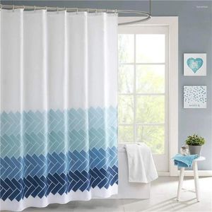 Rideaux de douche rideau de salle de bain 180 x 200 cm tissu antibactérien imperméable avec 12 anneaux blancs gradient bleu