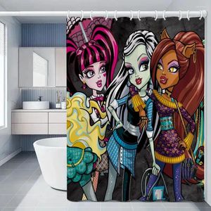 Douchegordijnen badkamer gordijn a-anime monster hoge partitie eend waterdichte stof badkuip scherm