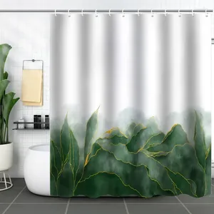 Douchegordijnen badkamer gordijn polyester print waterdichte duurzame abstracte blad partitie benodigdheden set