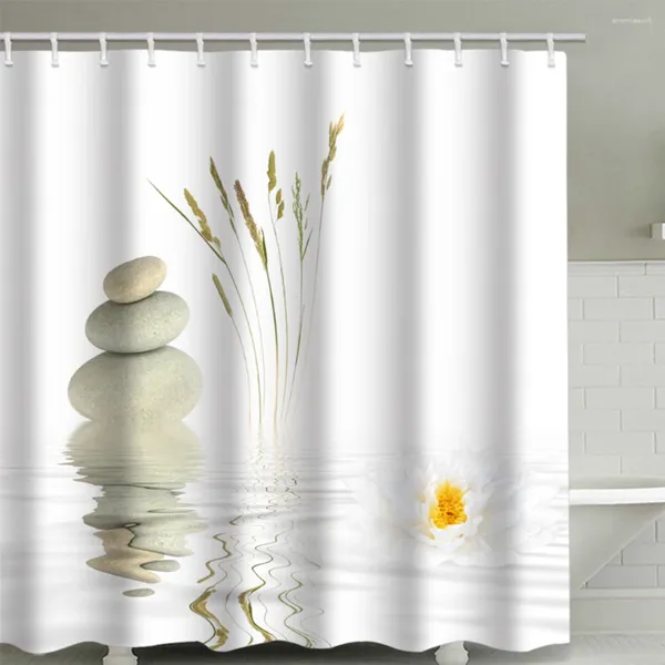 Cortinas de ducha Cortina de baño Imprimida Protección de la privacidad Baño decorativo Drapeado Baño de baño portátil Polipresión