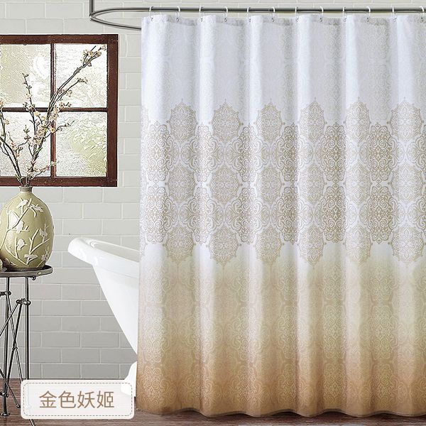 Cortinas de ducha Cortina de baño Mampara de ducha Baño Nórdico Geométrico Floral Oro Verde Azul Gris Impermeable Antimoho Juego de inodoro térmico Lujo 230323