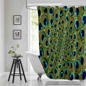 Rideaux de douche Belle Paisley Vintage Plume de paon et plante Rideau de salle de bain Frabic Bain en polyester imperméable avec crochets