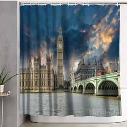 Cortinas de ducha Big Ben Paris Cortina de la casa con ganchos Decoración de baño