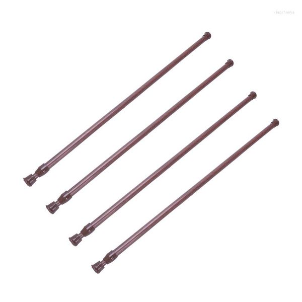 Rideaux de douche Big Deal 4X Extensible Spring Loaded Net Voile Tension Rideau Rail Rail Pole Rods 55-90cm Couleur Bois