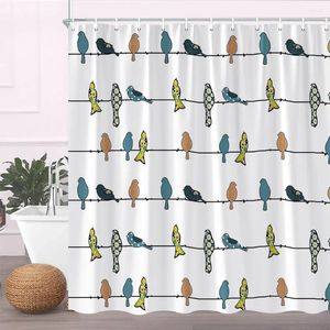 Rideaux de douche Rideau d'oiseau Peint à la main Animaux Chiens Girafe Léopard Bain Polyester Tissu Décor À La Maison Ensemble D'accessoires De Salle De Bain