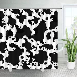 Rideaux de douche noire blanc imprimé ferme animal laitier motif de vache de vache motif de mode de bain moderne tissu moderne nordique de salle de bain décoration