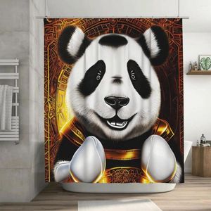 Douchegordijnen BOXING PANDA - Polygon (Matic) vermeld op Opensea Gordijn 72x72in met haken Gepersonaliseerd patroon Privacybescherming