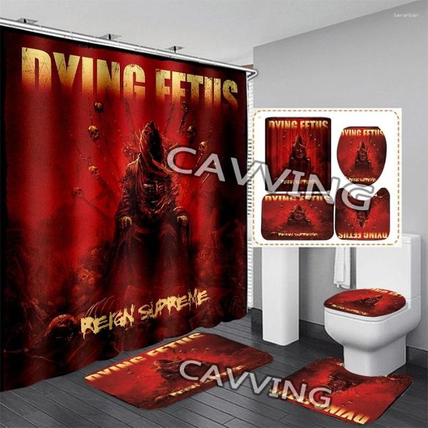 Cortinas de ducha Cavving 3d impresión fetus banda impermeable cortina de baño anti-slip estuche alfombras de baño alfombras h4