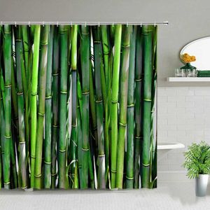 Douchegordijnen Chinesetyle Groene Bambooerie Douchegordijn Waterdicht Thuis Badkamer Decor Gordijnen Met Populaire Badaccessoires