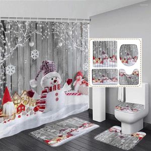 Rideaux de douche Christmas de neige rideau Set-flocon de flocons de Noël