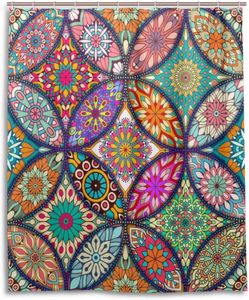 Routils de douche Coloral Mandala Bohemian rideau de salle de bain décoratif étanche avec 12 crochets 60 
